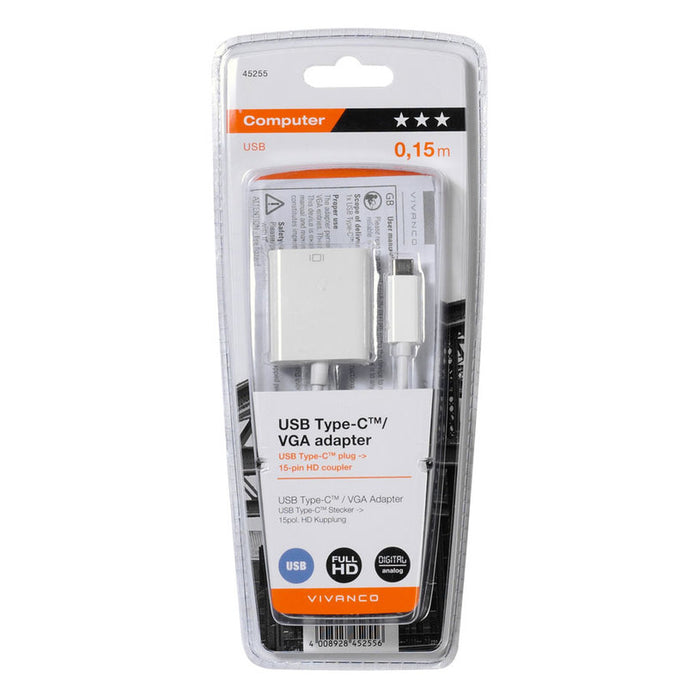 VIVANCO USB-C Source to VGA Receiver Cable Adapter USB-C to VGA 45255 only works in this direction