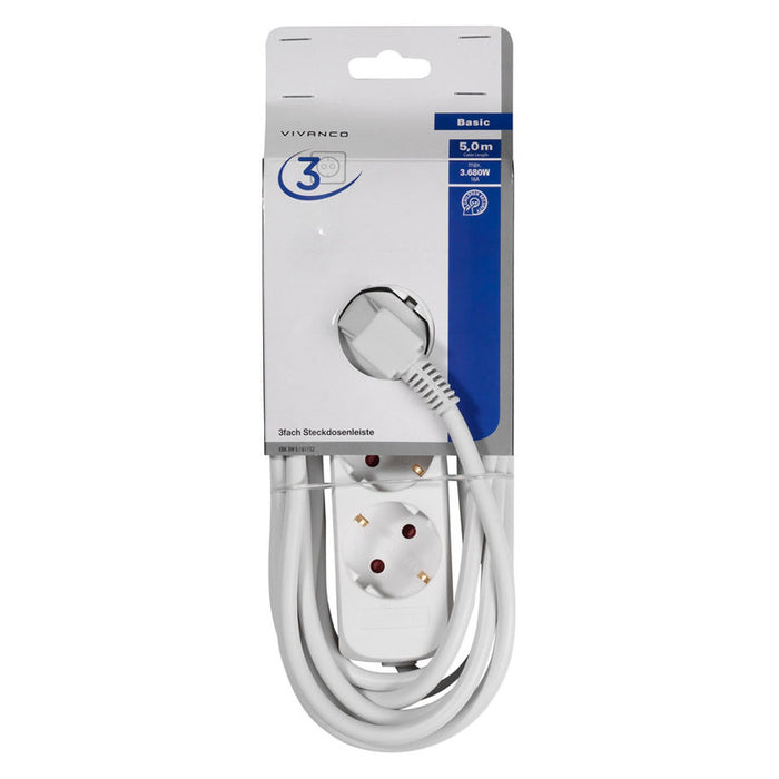 VIVANCO SPLITTER 3GN. 5.0M 61152 WHITE