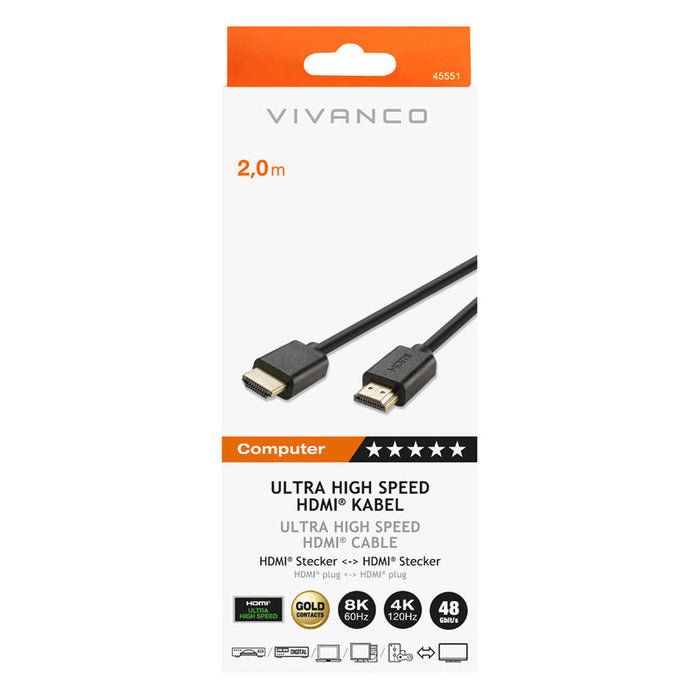 Cable VIVANCO HDMI ULTRA HD 8K 2 m 45551