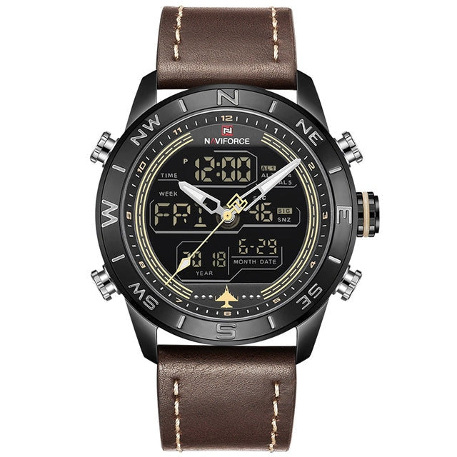 Waterproof male quartz watch with dual display NAVIFORCE 9144