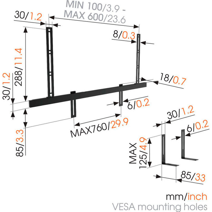 STAND FOR SOUNDBAR VOGELS SOUND 3550 BLACK