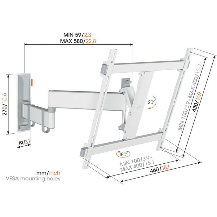 TV Stand VOGELS TVM 3443W COMFORT WHITE