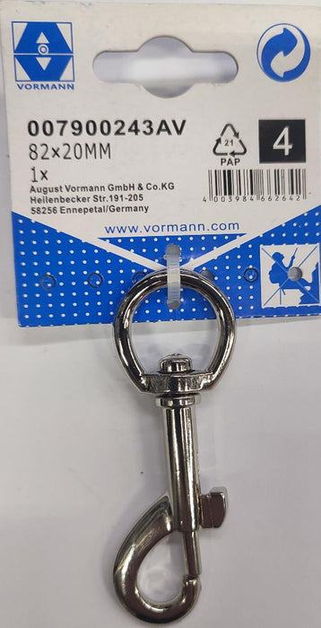 CARABINER WITH SWIVEL FOR BELT NICKEL 82/20