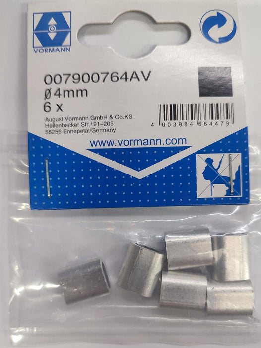 CABLE CLIP ALUM VRN 4MM 14/8.5 6PCS