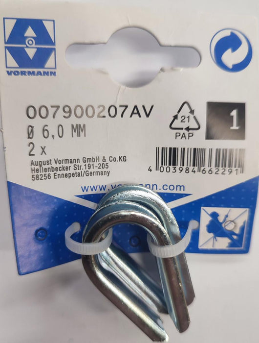 CABLE CONNECTOR-SHAPED ZINC 6MM 30/14 2PCS