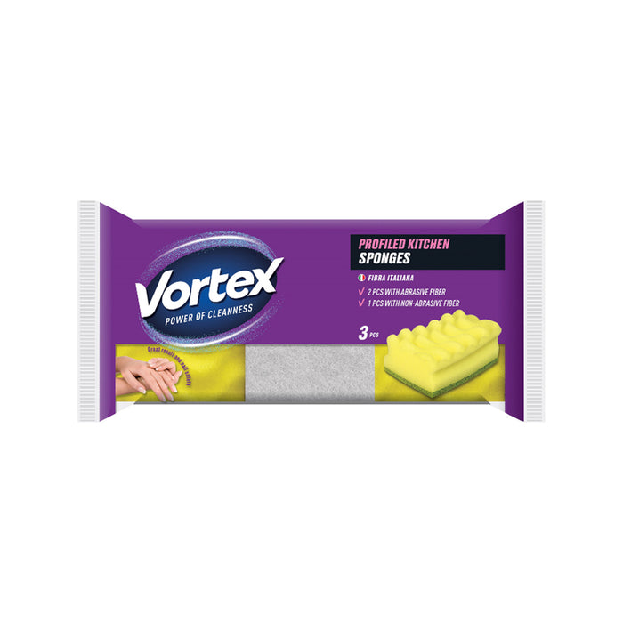 KITCHEN SPONGE WAVES 3 PCS VORTEX