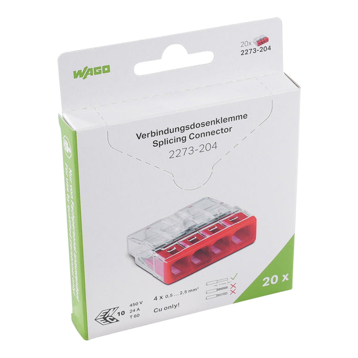 QUICK CONNECT CABLE CLAMP 20 PCS 4X0.5-2.5MM2 WAGO