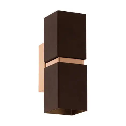 WALL APPLIQUE PASSA 2XGU10 BROWN/COPPER EGLO - Аплици<<<Вътрешно осветление<<<Мебели и