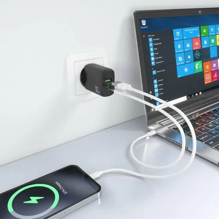 Wall Charger Aisens A110-0924 Black 30 W - Електроника Телефони и таблети<<<Компютри| Електроника<<<BigBuy&&&USB