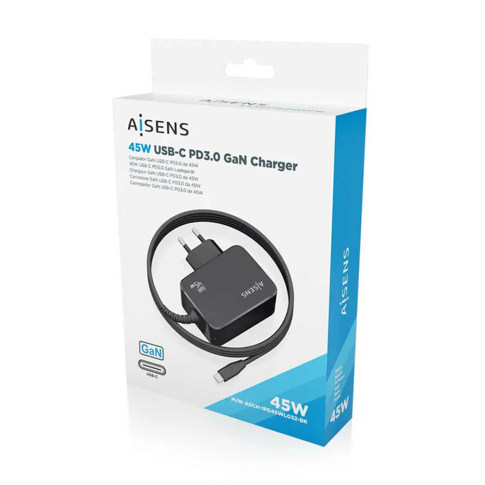 Wall Charger Aisens ASCH-1PD45WL032-BK Black 45 W (1 Unit) - Електроника Телефони и таблети<<<Компютри|