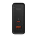 Wall charger Baseus GaN USB-C + USB 100W + 1m cable (black) - mains chargers<<<Chargers<<<GSM