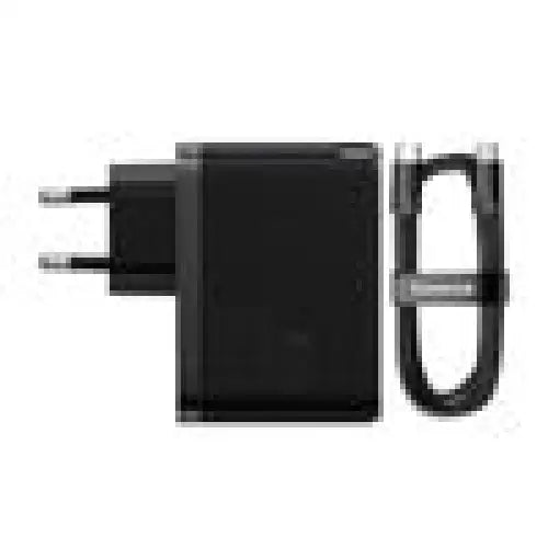 Wall charger Baseus GaN USB-C + USB 100W + 1m cable (black) - mains chargers<<<Chargers<<<GSM