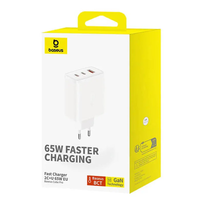 Wall charger Baseus OS-Cube Pro 2xUSB-C + USB 65W (white) - mains chargers<<<Chargers<<<GSM