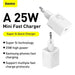 Wall charger Baseus Super Si Quick Charger 1C 25W (white) - Travel Charger<<<Accessories<<<Основна<<<DunaXML&&&mains