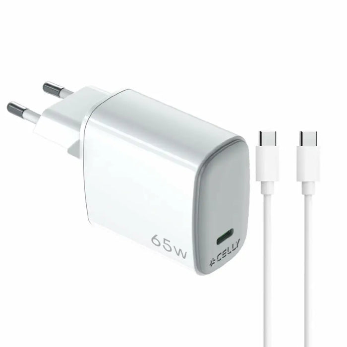 Wall Charger Celly UPTC1USBC65WCTC White - USB зарядни и кабели<<<Електроника Телефони и таблети<<<Компютри|