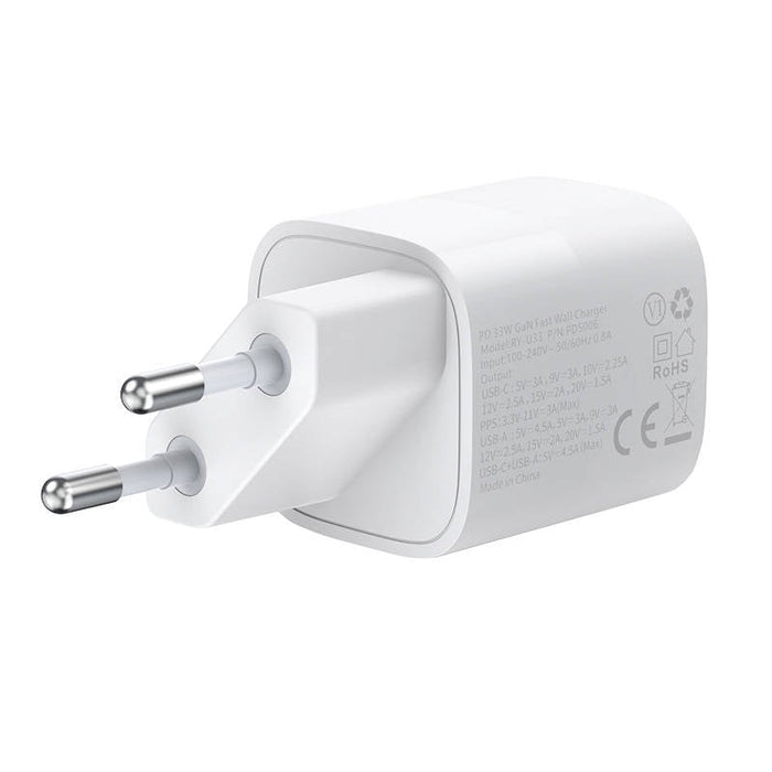 Wall Charger Choetech 33W PD5006 A + C dual port (white) - mains chargers<<<Chargers<<<GSM