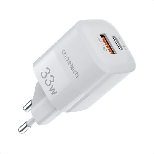 Wall Charger Choetech 33W PD5006 A + C dual port (white) - mains chargers<<<Chargers<<<GSM