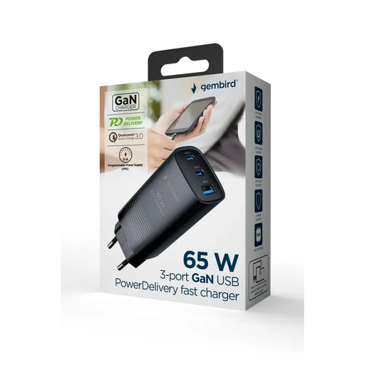 Wall Charger GEMBIRD TA-UC-PDQC65-01-BK - Електроника Телефони и таблети<<<Компютри| Електроника<<<BigBuy&&&USB зарядни