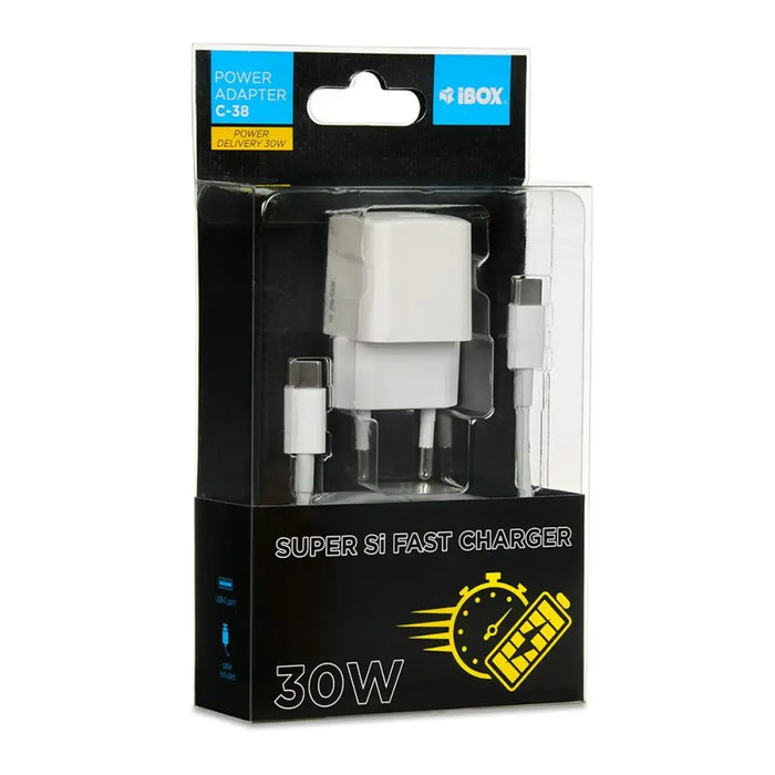 Wall Charger Ibox iBOX C-38CW White 30 W - USB зарядни и кабели<<<Електроника Телефони и таблети<<<Компютри|