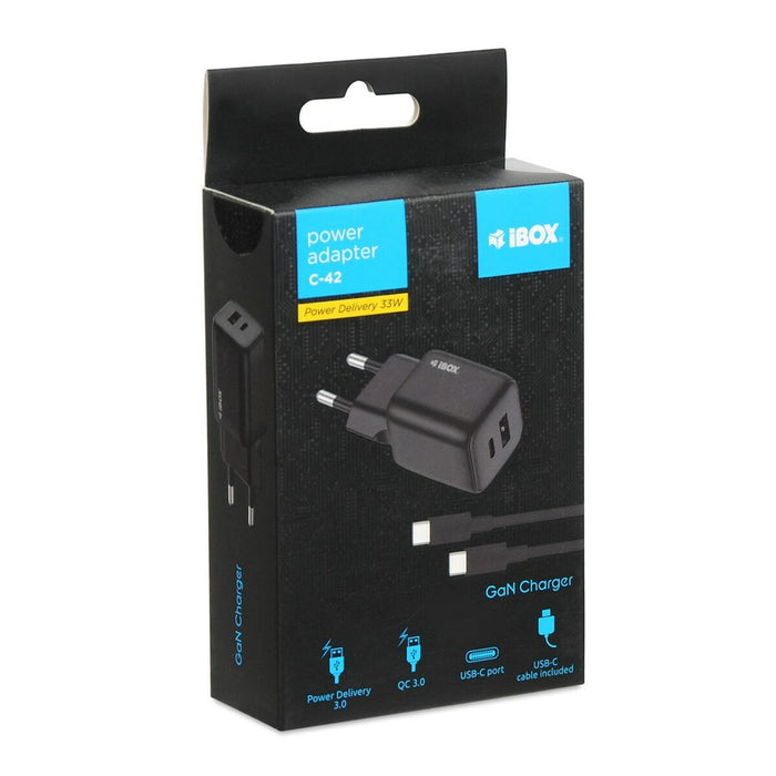 Wall Charger Ibox ILUC42B Black 33 W (1 Unit) - USB зарядни и кабели<<<Електроника Телефони и таблети<<<Компютри|