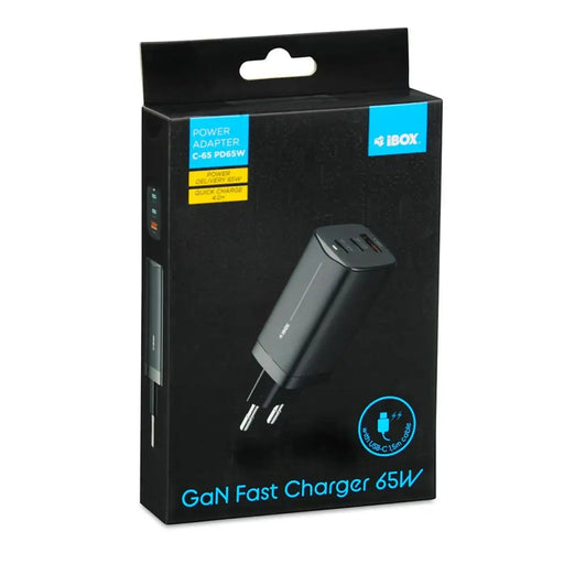 Wall Charger Ibox ILUC65B Black 65 W - USB зарядни и кабели<<<Електроника Телефони и таблети<<<Компютри|