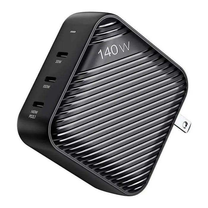 Wall charger INVZI GanHub 3x USB-C 140W EU/UK/AU/US (black) - mains chargers<<<Chargers<<<GSM Accessories<<<InnproXML