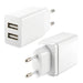 Wall Charger KSIX 2 USB 2.4A White - USB зарядни и кабели<<<Електроника Телефони и таблети<<<Компютри|