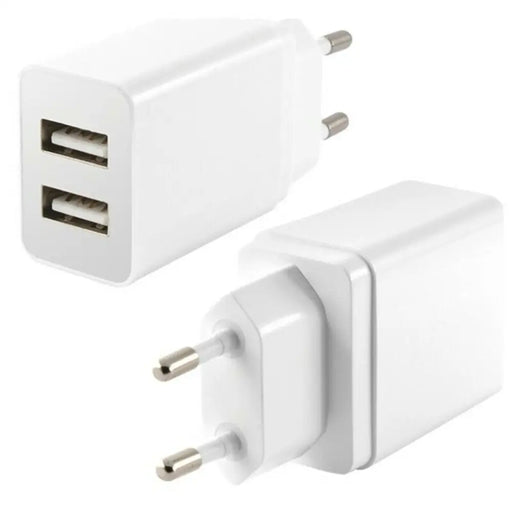 Wall Charger KSIX 2 USB 2.4A White - USB зарядни и кабели<<<Електроника Телефони и таблети<<<Компютри|