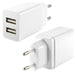 Wall Charger KSIX 2 USB 2.4A White - USB зарядни и кабели<<<Електроника Телефони и таблети<<<Компютри|