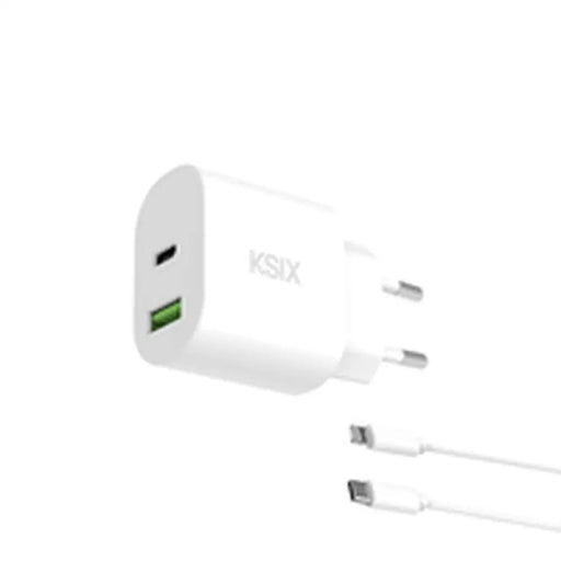Wall Charger KSIX White 20 W - Електроника Телефони и таблети<<<Компютри| Електроника<<<BigBuy&&&USB зарядни и