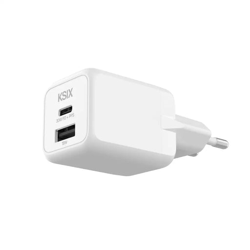 Wall Charger KSIX White 30 W - Електроника Телефони и таблети<<<Компютри| Електроника<<<BigBuy&&&USB зарядни и