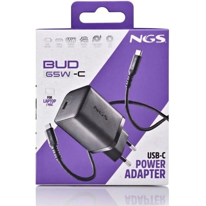 Wall Charger NGS NGS Bud 65 W Black - Електроника Телефони и таблети<<<Компютри| Електроника<<<BigBuy&&&USB зарядни и
