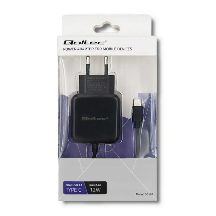 Wall Charger Qoltec 50197 Black 12 W (1 Unit) - USB зарядни и кабели<<<Електроника Телефони и таблети<<<Компютри|