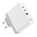 Wall charger Vention FEGW0-EU 2xUSB-C USB- A 100W/100W/30W GaN (white) - mains chargers<<<Chargers<<<GSM