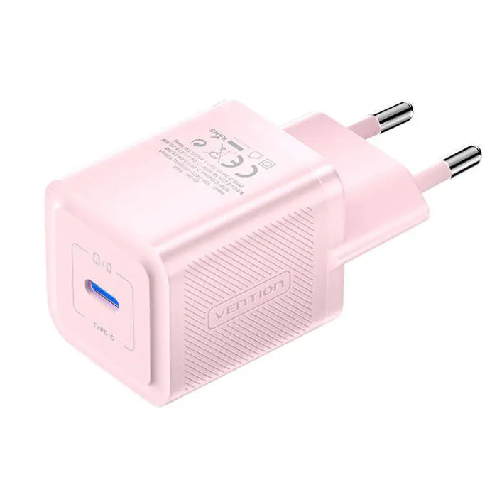 Wall charger Vention FEPP0-EU USB-C 20W GaN (pink) - mains chargers<<<Chargers<<<GSM