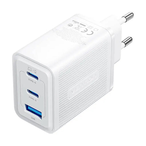 Wall charger Vention FERW0-EU 2xUSB-C USB- A 65W/65W/30W GaN (white) - mains chargers<<<Chargers<<<GSM