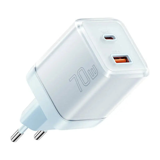 Wall charger Yueqi 70W GaN USB-C + USB-A (blue) - mains chargers<<<Chargers<<<GSM Accessories<<<InnproXML