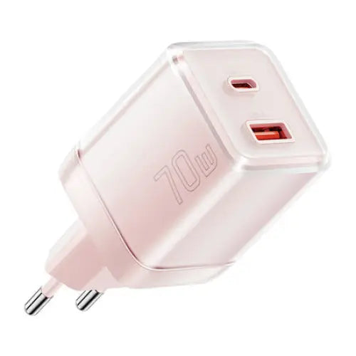 Wall charger Yueqi 70W GaN USB-C + USB-A (pink) - mains chargers<<<Chargers<<<GSM Accessories<<<InnproXML