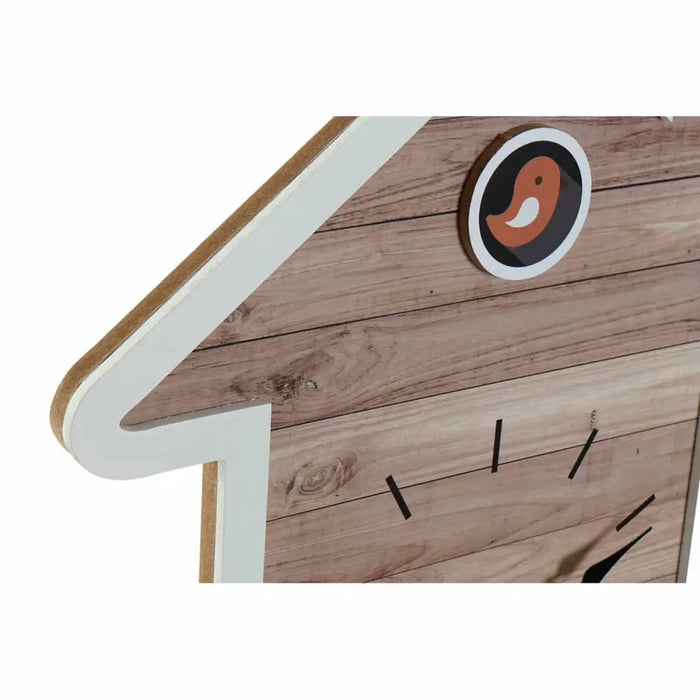 Wall Clock DKD Home Decor 32 x 5 x 56 cm Natural White Plastic House MDF Wood (2 Units) - Декорация и Осветление<<<Дом