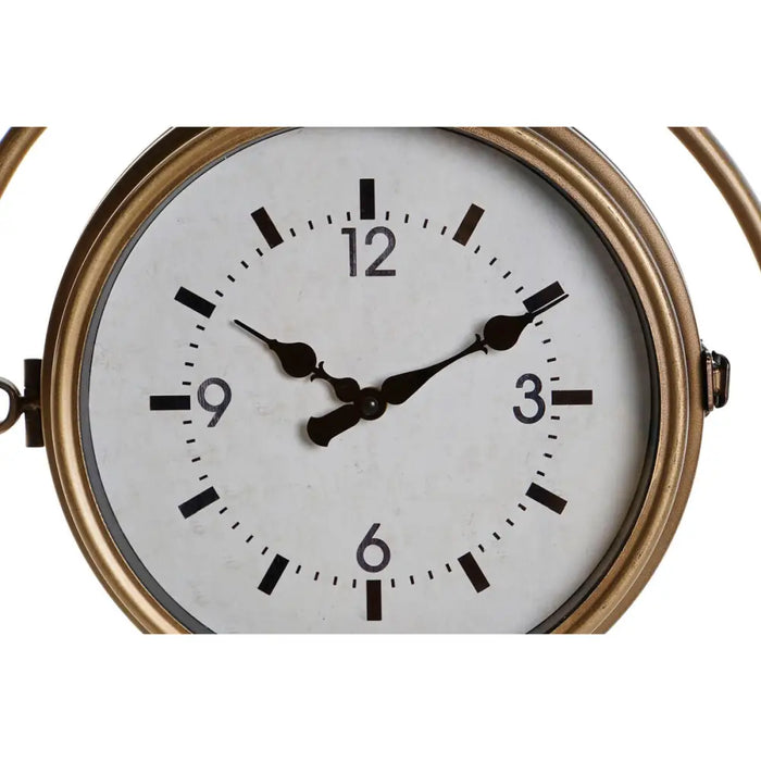 Wall Clock DKD Home Decor 43 x 14,5 x 47 cm Crystal Grey Golden Iron Traditional (2 Units) - Декорация и