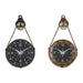 Wall Clock DKD Home Decor 43 x 8 x 71 cm Crystal Black Golden Iron (2 Units) - Декорация и Осветление<<<Дом