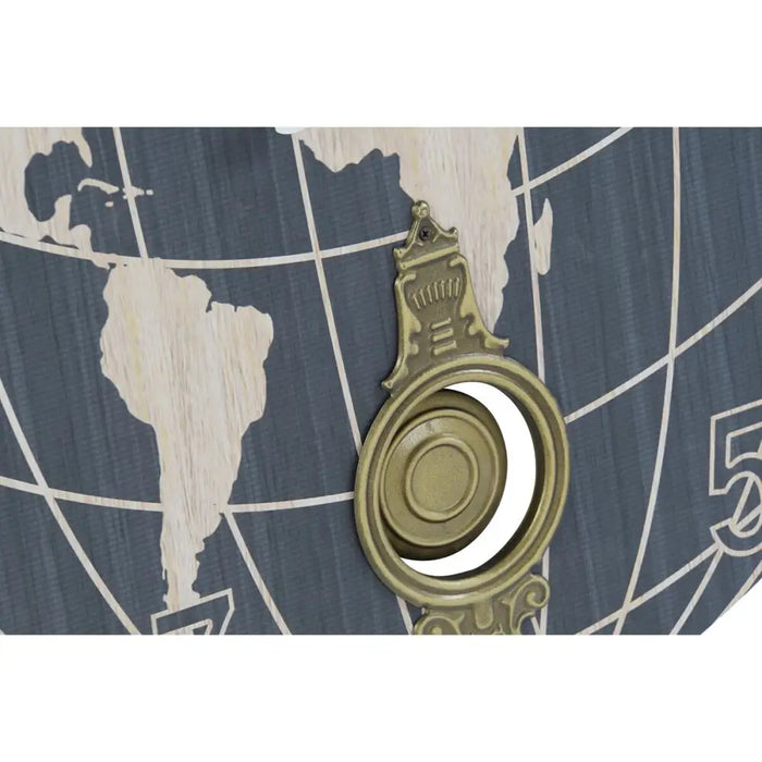 Wall Clock DKD Home Decor Black Beige Metal MDF World Map (58 x 8 x 58 cm) - Декорация и Осветление<<<Дом
