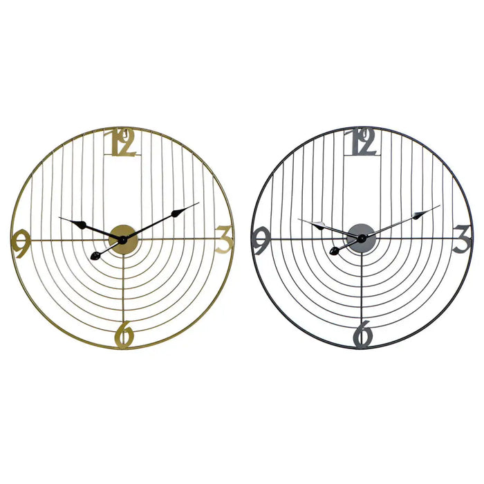Wall Clock DKD Home Decor Black Golden Metal 60 x 3 x 60 cm Modern (2 Units) - Декорация и Осветление<<<Дом