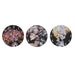 Wall Clock DKD Home Decor Black Multicolour Flowers Modern MDF Wood (34 x 4 x 34 cm) (3 Units) - Декорация и