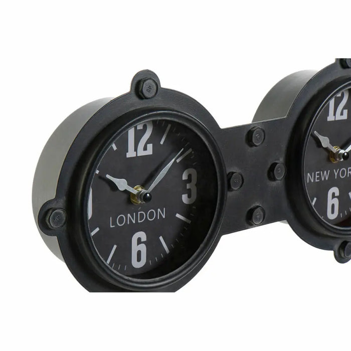 Wall Clock DKD Home Decor Crystal Black Iron (58 x 6.5 x 18 cm) - Декорация и Осветление<<<Дом