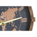 Wall Clock DKD Home Decor Golden Silver Crystal Iron World Map 42 x 8,5 x 54 cm (2 Units) - Декорация и