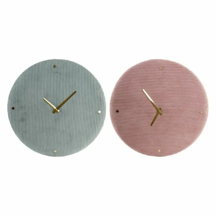 Wall Clock DKD Home Decor Green Pink 40,5 x 5,5 x 40,5 cm (2 Units) - Декорация и Осветление<<<Дом