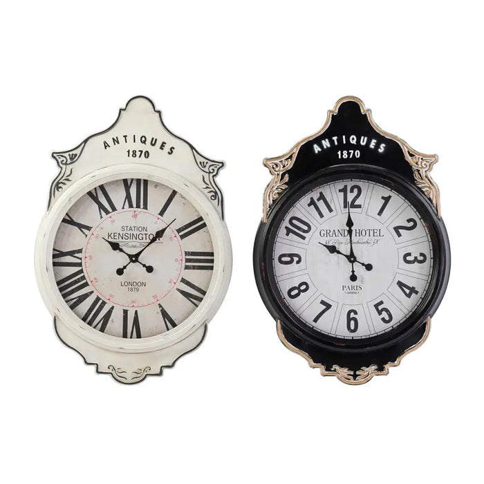Wall Clock DKD Home Decor White Black Crystal Iron 61 x 6 x 89 cm (2 Units) - Декорация и Осветление<<<Дом