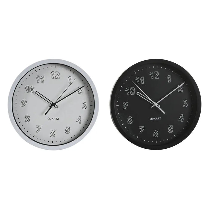 Wall Clock DKD Home Decor White Black PVC 25,4 x 4 x 25,4 cm (2 Units) - Декорация и Осветление<<<Дом