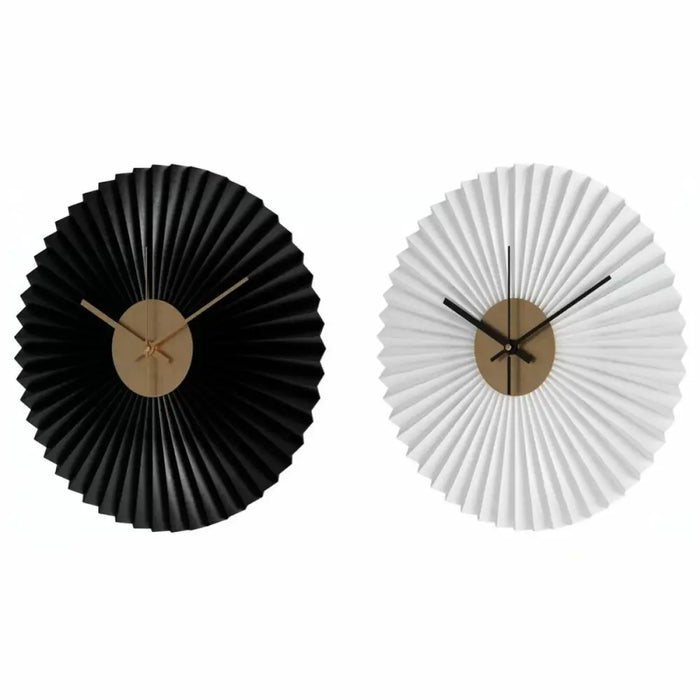 Wall Clock DKD Home Decor White Black White/Black Iron Plastic Modern 30 x 4 x 30 cm (2 Units) - Декорация и